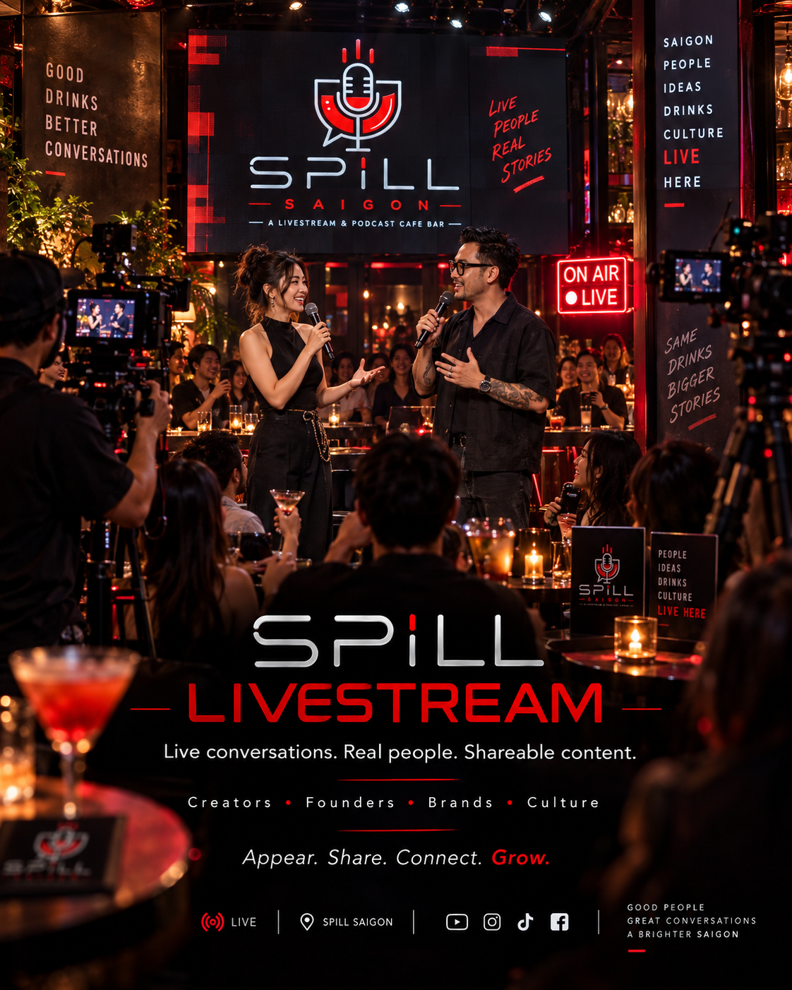 A live audience watching a SPILL Livestream conversation